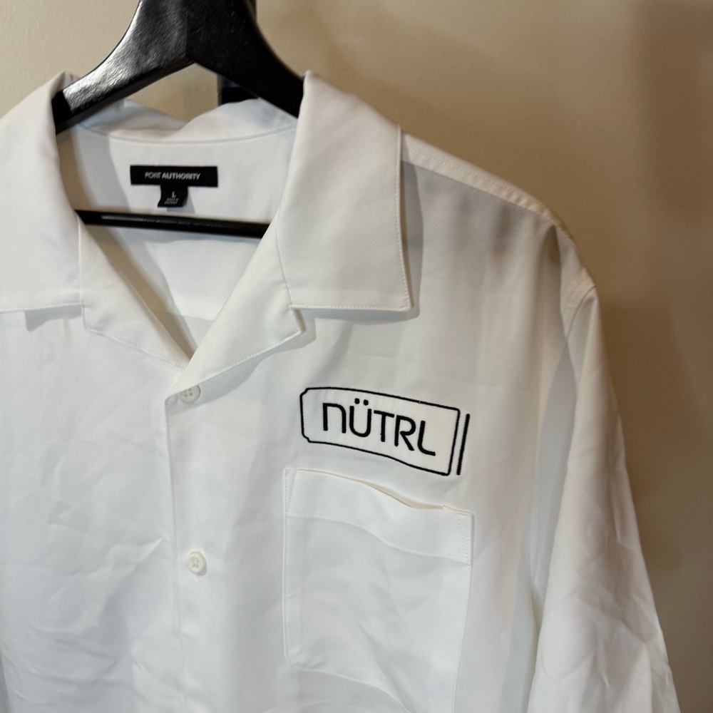 Port Authority White NUTRL Casual Button Down Shirt - Picture 2 of 6